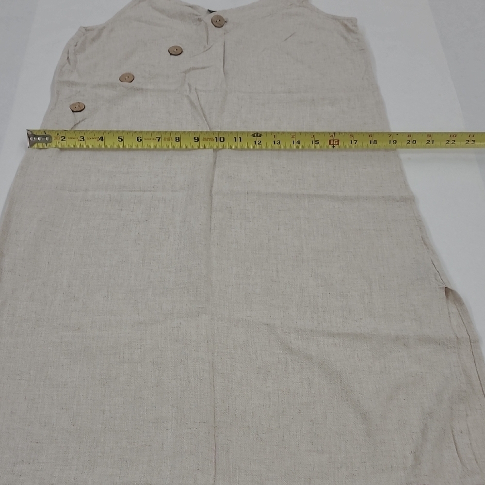 Timing Tan Spaghetti Strap Button Dress Size L - Picture 5 of 9